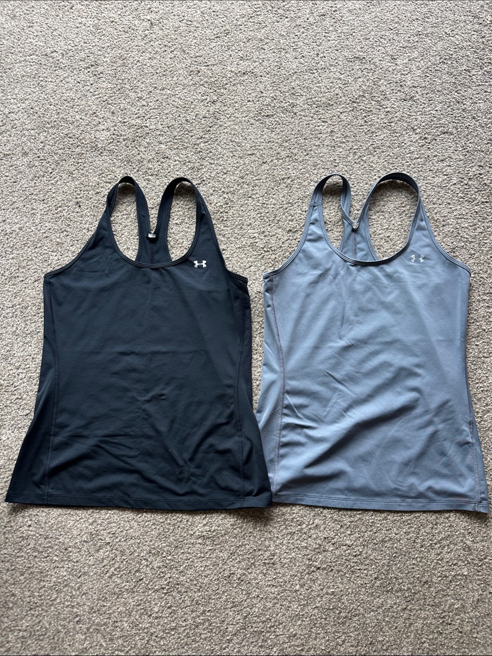 Under Armour Women's Racerback Tank Tops - Black & Light Gray